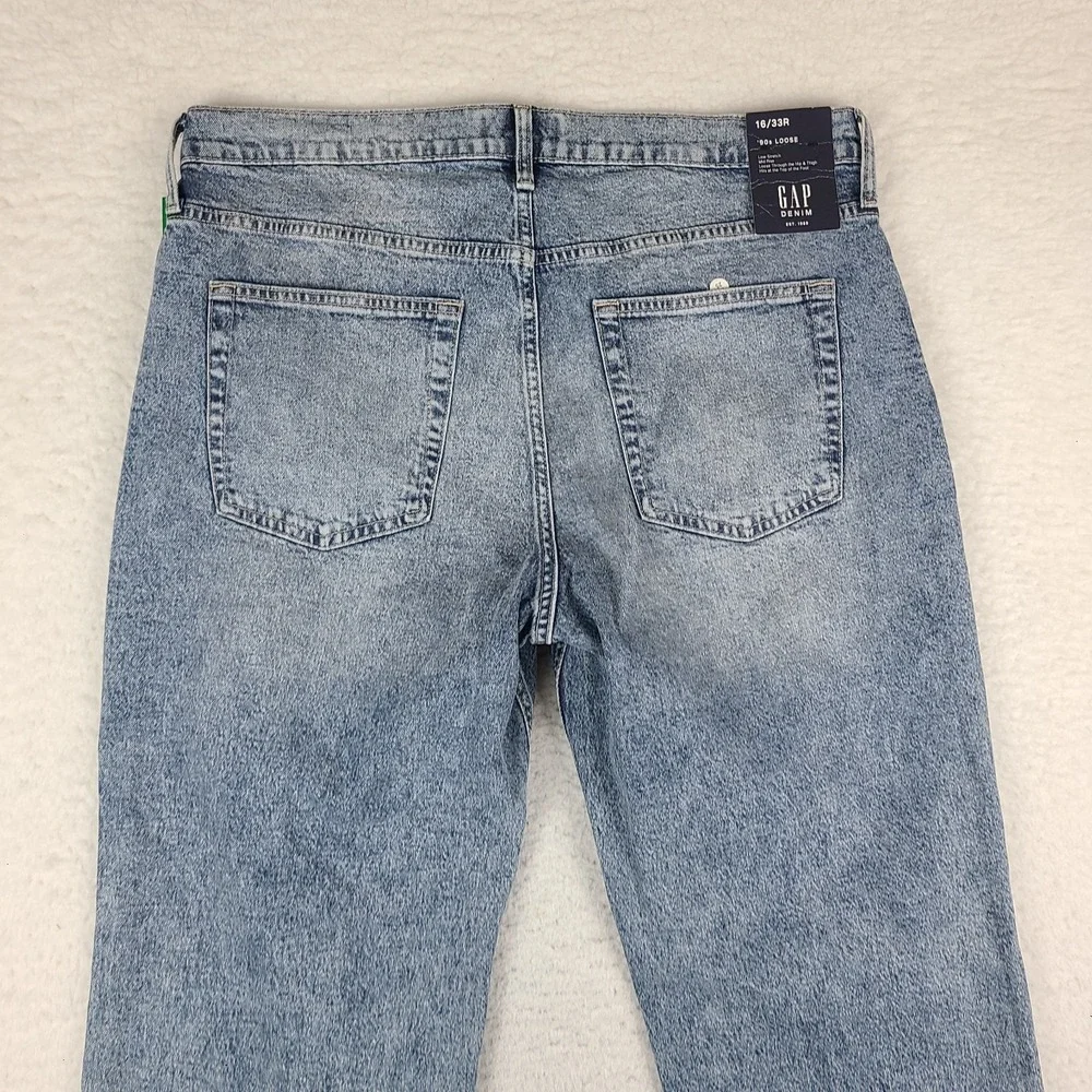 GAP Jeans Womens 16/33 Blue '90s Loose Fit Medium Wash Denim NWT NEW
